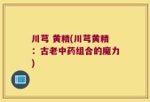 川芎 黄精(川芎黄精：古老中药组合的魔力)