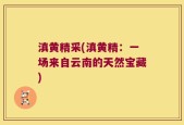 滇黄精采(滇黄精：一场来自云南的天然宝藏)