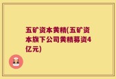五矿资本黄精(五矿资本旗下公司黄精募资4亿元)