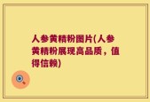 人参黄精粉图片(人参黄精粉展现高品质，值得信赖)