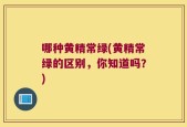 哪种黄精常绿(黄精常绿的区别，你知道吗？)
