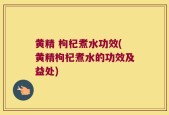 黄精 枸杞煮水功效(黄精枸杞煮水的功效及益处)