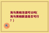 海马黄精泡酒可以吗(海马黄精酿酒是否可行？)
