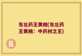 东北药王黄精(东北药王黄精：中药材之王)