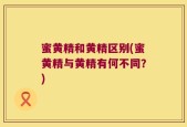蜜黄精和黄精区别(蜜黄精与黄精有何不同？)