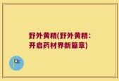 野外黄精(野外黄精：开启药材界新篇章)