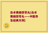 白术黄精茯苓丸(白术黄精茯苓丸——中医养生经典方剂)