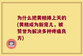 为什么把黄精捧上天的(黄精成为新宠儿，被赞誉为解决多种疼痛良方)