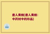 唐人黄精(唐人黄精：中药材中的珍品)