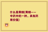什么是黄精(黄精——中药中的一种，具有药用价值)