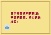 昌宁哪里收购黄精(昌宁收购黄精，助力农民增收)