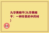 九华黄精干(九华黄精干：一种珍贵的中药材)