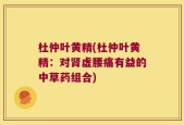 杜仲叶黄精(杜仲叶黄精：对肾虚腰痛有益的中草药组合)