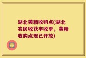 湖北黄精收购点(湖北农民收获丰收季，黄精收购点现已开放)