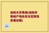 南阳大宗黄精(南阳市黄精产地扶贫攻坚取得显著进展)