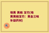 地黄 黄精 玉竹(地黄黄精玉竹：黄金三味补益药材)