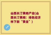 山西长汀黄精产业(山西长汀黄精：绿色经济林下新“黄金”)