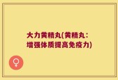大力黄精丸(黄精丸：增强体质提高免疫力)