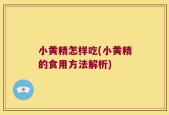小黄精怎样吃(小黄精的食用方法解析)