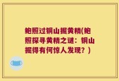 鲍照过铜山掘黄精(鲍照探寻黄精之谜：铜山掘得有何惊人发现？)