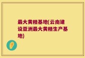 最大黄精基地(云南建设亚洲最大黄精生产基地)