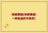 块根黄精(块根黄精：一种有益的中草药)
