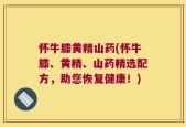 怀牛膝黄精山药(怀牛膝、黄精、山药精选配方，助您恢复健康！)