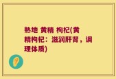 熟地 黄精 枸杞(黄精枸杞：滋润肝肾，调理体质)