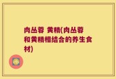 肉丛蓉 黄精(肉丛蓉和黄精相结合的养生食材)