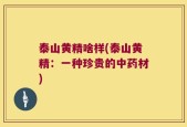 泰山黄精啥样(泰山黄精：一种珍贵的中药材)