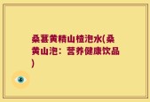 桑葚黄精山楂泡水(桑黄山泡：营养健康饮品)