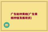 广东能种黄精(广东黄精种植发展现状)