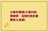 小寨村黄精(小寨村的黄精草：当地村民的重要收入来源)