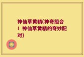 神仙草黄精(神奇组合！神仙草黄精的奇妙配对)
