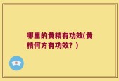 哪里的黄精有功效(黄精何方有功效？)