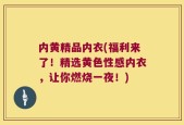内黄精品内衣(福利来了！精选黄色性感内衣，让你燃烧一夜！)