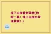 掉下山崖看到黄精(惊险一幕：掉下山崖后发现黄精？)