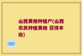 山西黄精种植户(山西农民种植黄精 获得丰收)