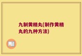 九制黄精丸(制作黄精丸的九种方法)