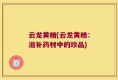 云龙黄精(云龙黄精：滋补药材中的珍品)