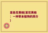 紫色花黄精(紫花黄精：一种草本植物的简介)
