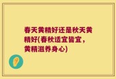 春天黄精好还是秋天黄精好(春秋适宜皆宜，黄精滋养身心)