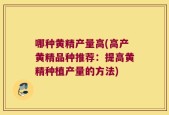 哪种黄精产量高(高产黄精品种推荐：提高黄精种植产量的方法)