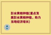 彭水黄精种植(重点发展彭水黄精种植，助力当地经济增长)