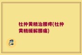杜仲黄精治腰疼(杜仲黄精缓解腰痛)