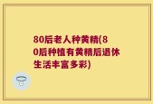 80后老人种黄精(80后种植有黄精后退休生活丰富多彩)