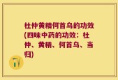 杜仲黄精何首乌的功效(四味中药的功效：杜仲、黄精、何首乌、当归)