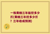 一株黄精三年能挖多少斤(黄精三年挖多少斤？三年收成预测)