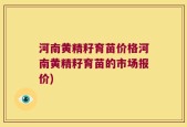 河南黄精籽育苗价格河南黄精籽育苗的市场报价)
