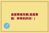 悬崖黄精效果(悬崖黄精：神奇的药材！)
